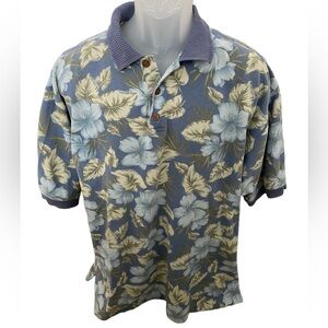 TOMMY BAHAMA Aloha Hawaiian Tropical Polo Shirt Men L Large